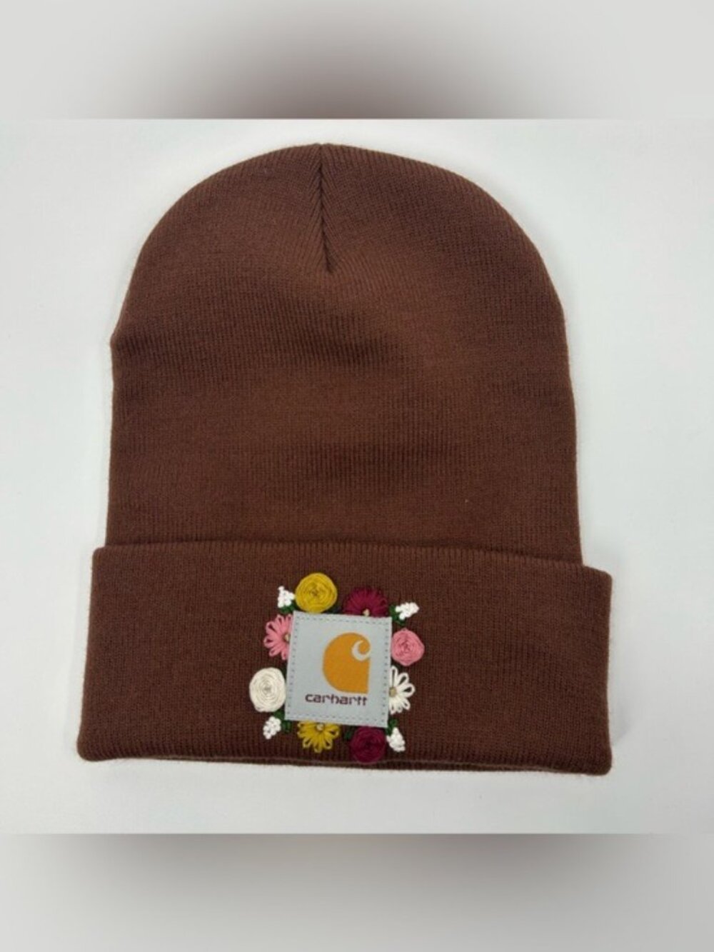 Custom Floral Embroidery Knit Beanie